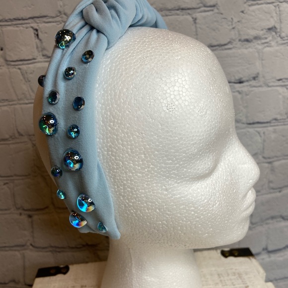 Hand Crafted Accessories - HANDMADE Twisted Knot Blue Headband